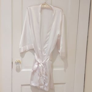 White Satin Robe - size S/M